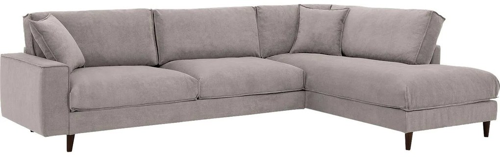 Goossens Bank Jonas beige, stof, 3,5-zits, urban industrieel met ligelement rechts
