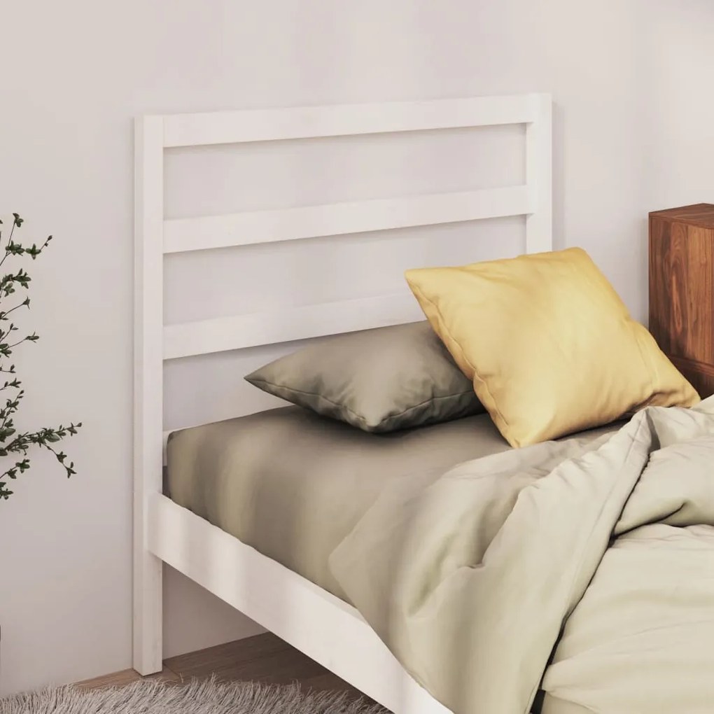 vidaXL Hoofdbord 106x4x100 cm massief grenenhout wit