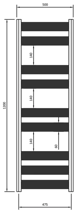 Eastbrook Pelago handdoekradiator 50x120cm aluminium 549W aluminium
