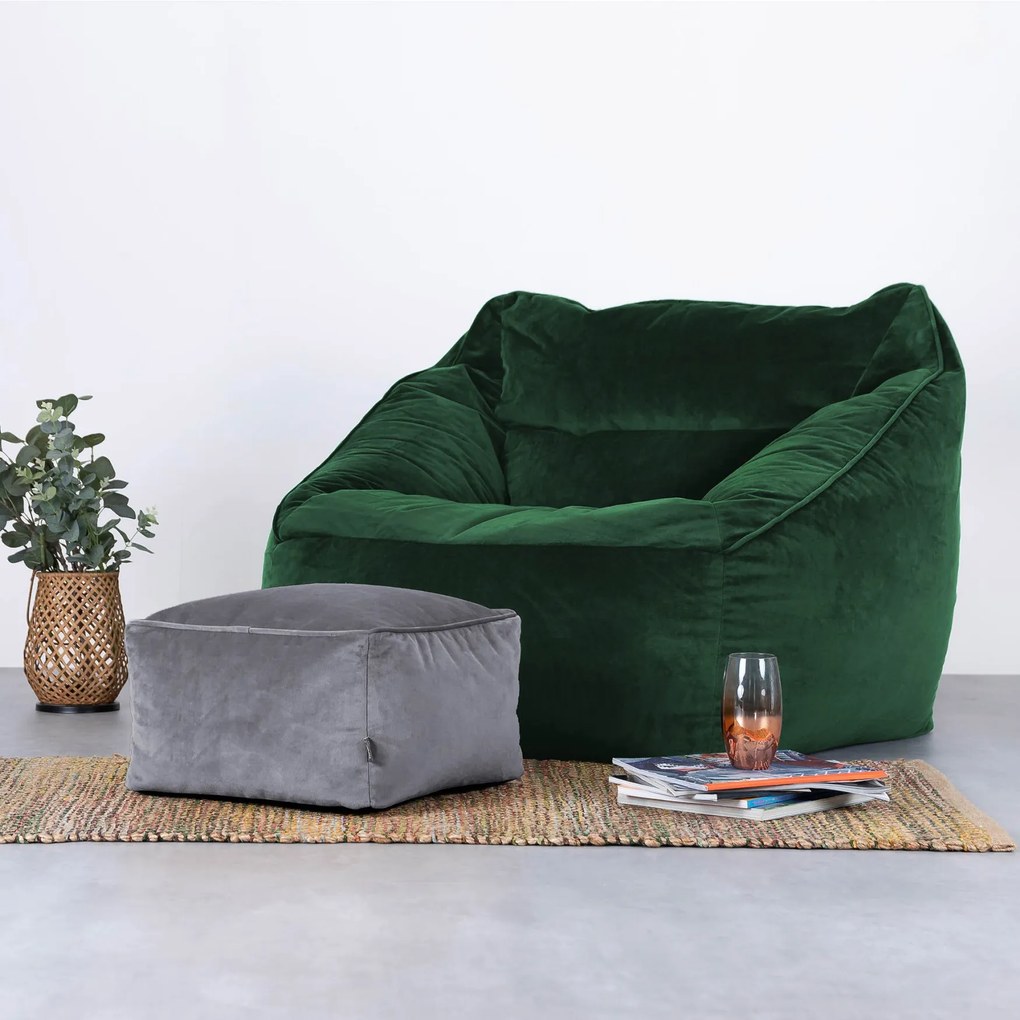 Amara Poef Velvet - Grijs