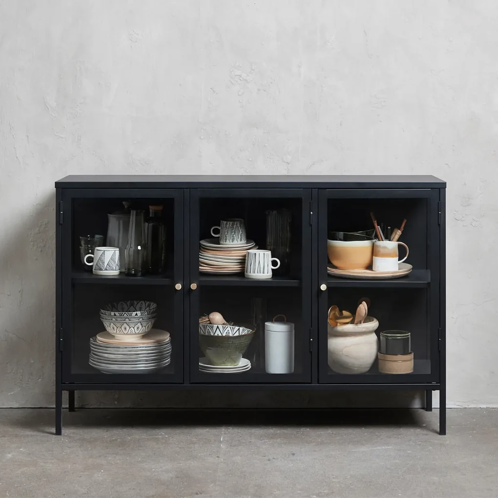 Metalen Dressoir 3 Deuren - 132x40x85cm.