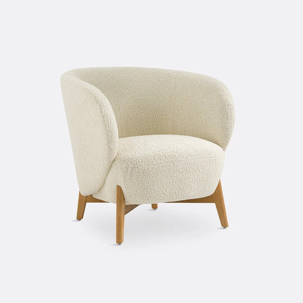 Fauteuil in bouclé stof, Lancy