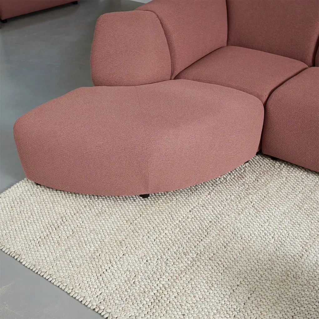 Hoekbank Met Rond Element Links Terracotta Roze