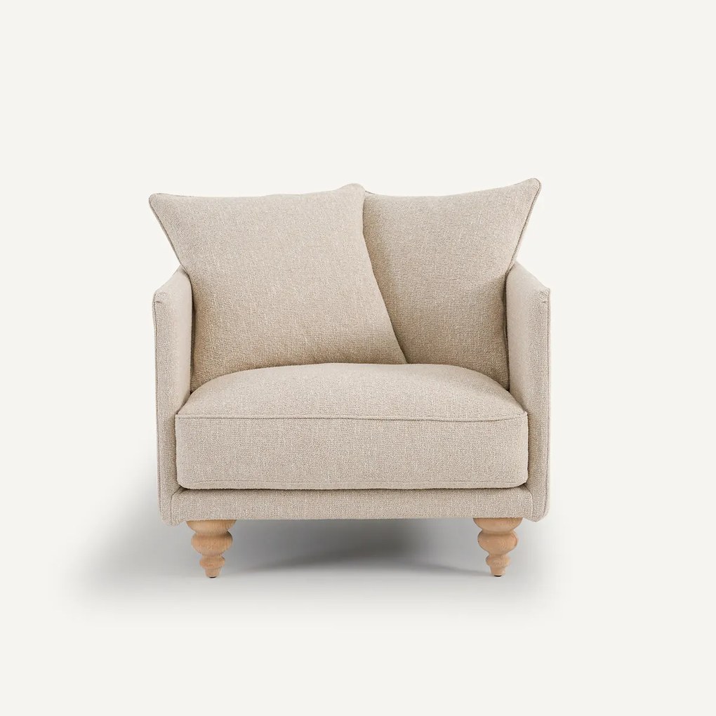 Fauteuil in bouclé stof, Lazare