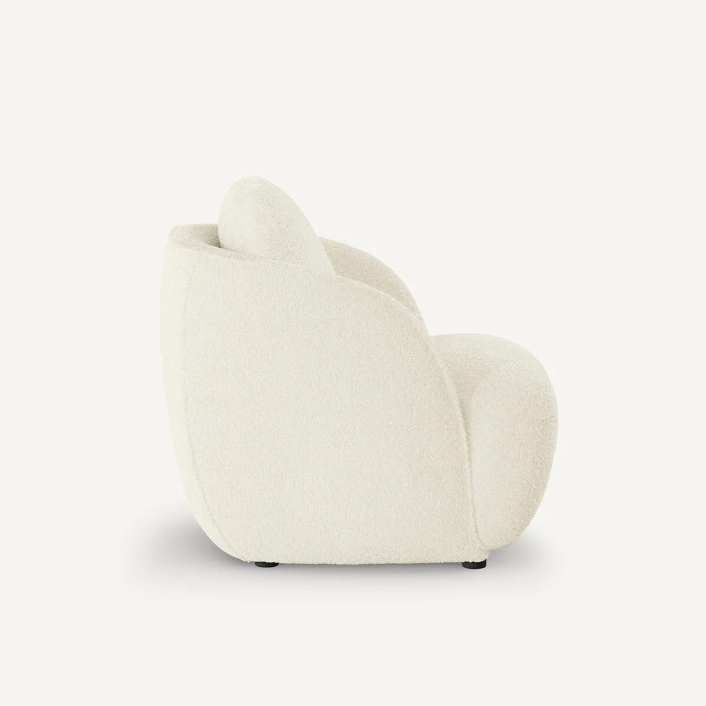 Fauteuil in bouclette stof, bolvormig, Alpine