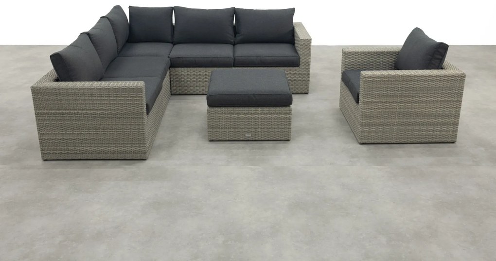 Atlanta wicker loungeset 5-delig – Vintage grey - Garden impressions