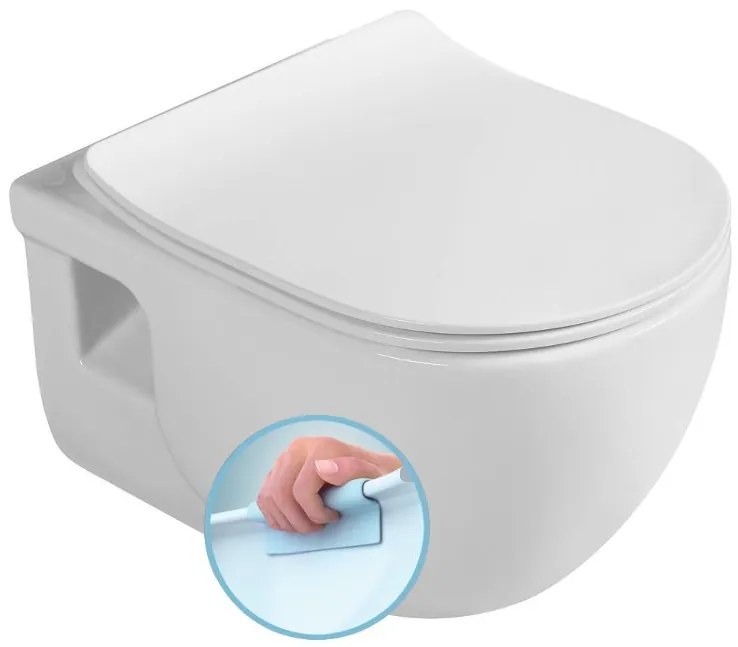 Sapho Brilla randloos toilet met zitting 36.5x53cm wit