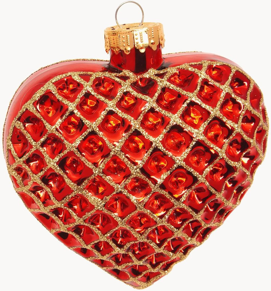 Handbeschilderde kerstboomhanger Waffle Heart