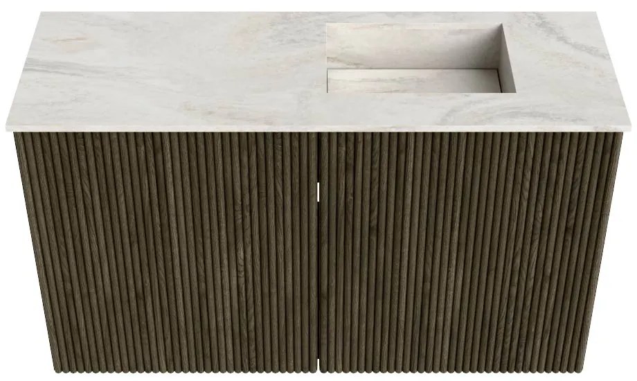 Mondiaz Joya DLux 70cm toiletmeubel shadow met wastafel faye rechts zonder kraangat ostra