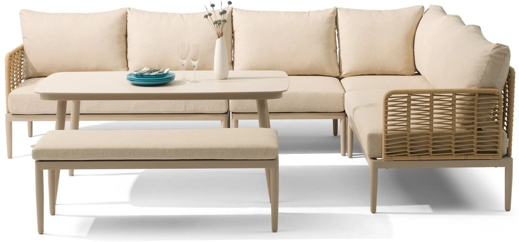 Hoek loungeset 7 personen Aluminium/wicker Taupe  Coco Ibiza