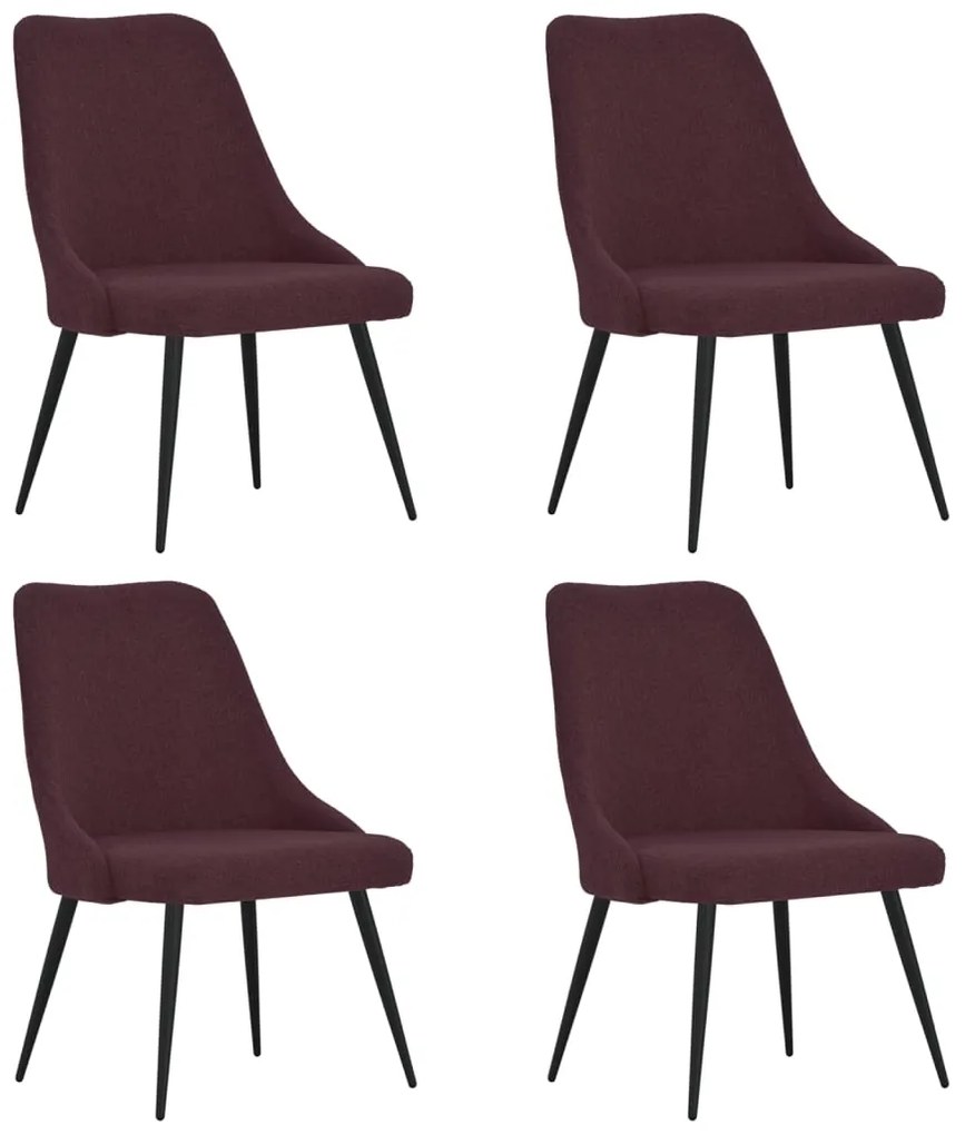 vidaXL Eetkamerstoelen 4 st stof paars