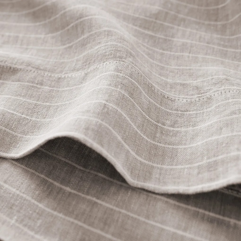 Bolstersloop in gewassen linnen, gestreept, Linot