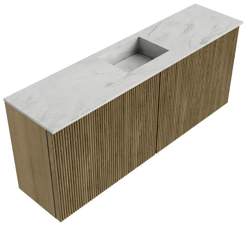 Mondiaz Joya DLux 100cm toiletmeubel dusk met wastafel faye midden zonder kraangat opalo