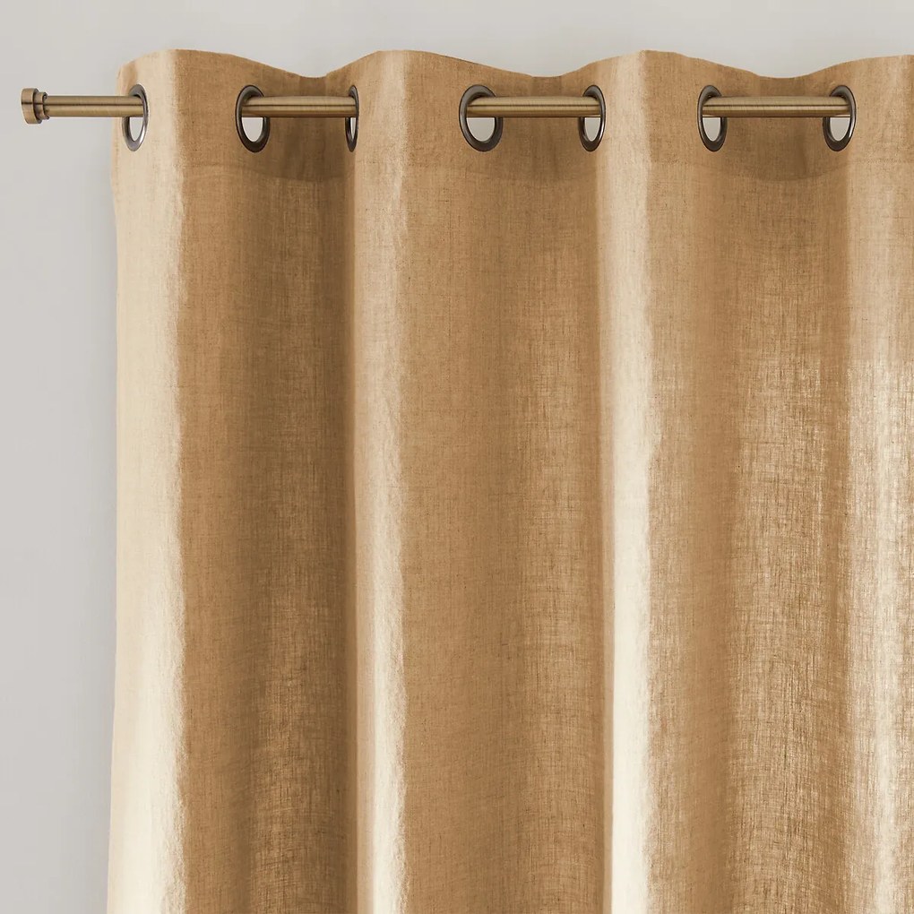 Gordijn in gewassen linnen met oogjes Onega