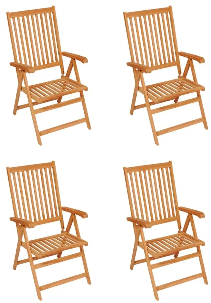 vidaXL Tuinstoelen 4 st met antracietkleurige kussens massief teakhout