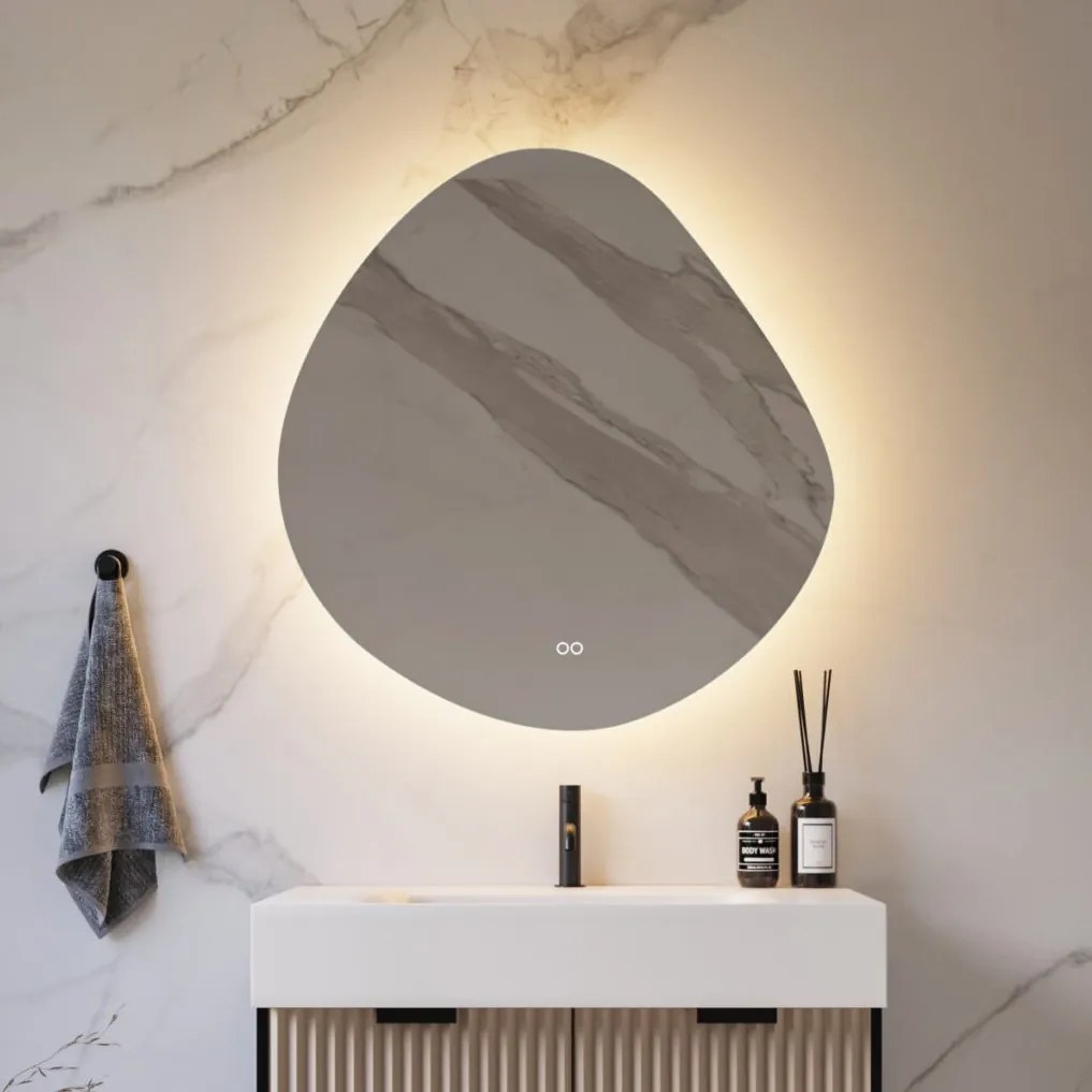 Hipp Design 20000 spiegel organisch rond 100x105cm met verlichting en verwarming