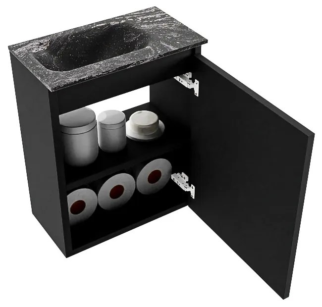 Mondiaz Ture DLux toiletmeubel 40cm urban met wastafel lava links met kraangat