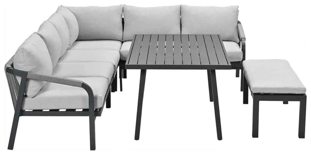 Garden Impressions Tarera lounge dining set 6-delig - donker grijs