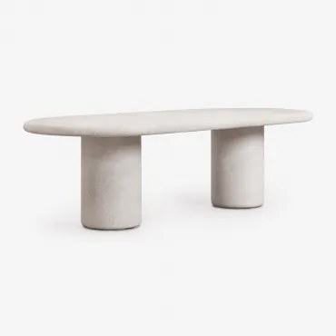 Ovale Tuintafel 260x110 Cm In Aurean Cement Lichtgrijs - Sklum