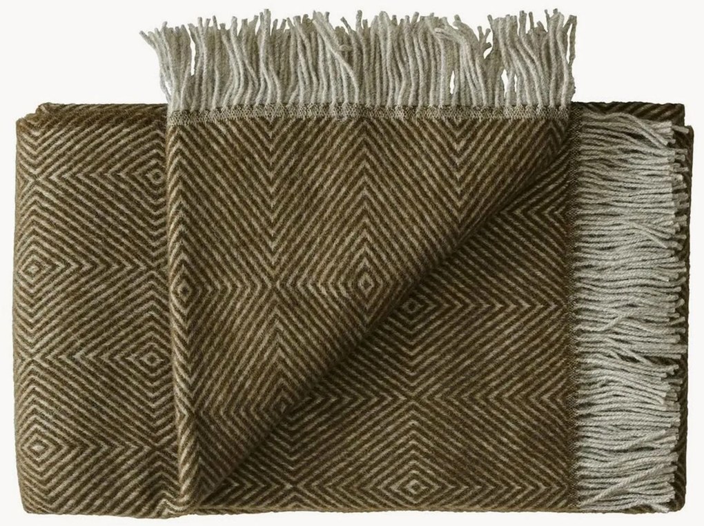 Wollen plaid Livø met franjes
