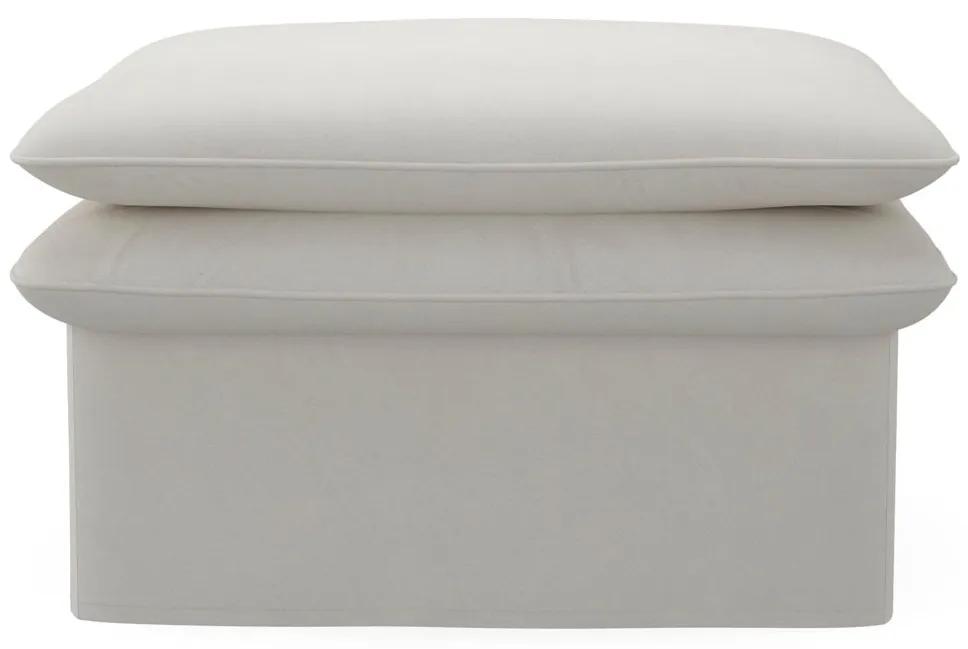 Rivièra Maison - Continental Footstool 105x90, oxford weave, alaskan white - Kleur: wit