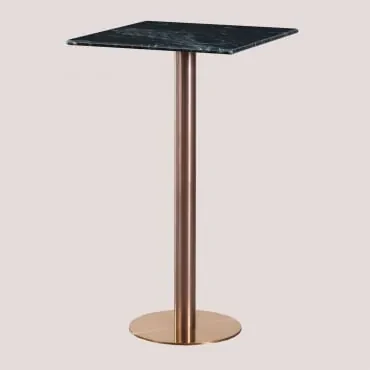 Hoge Vierkante Marmeren Bartafel (60x60 Cm) Cosmopolitan Groen Marmer & Roségoud - Sklum