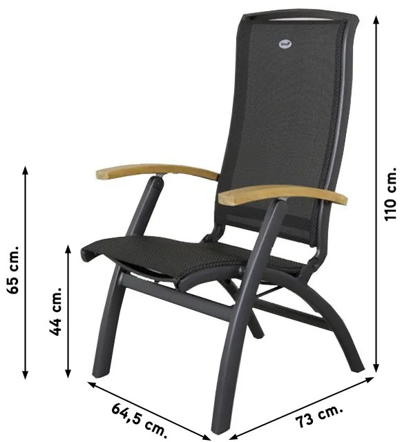 Hartman Da Vinci/Sonata 4-persoons verstelbare tuinset 160x90 cm. - Teak