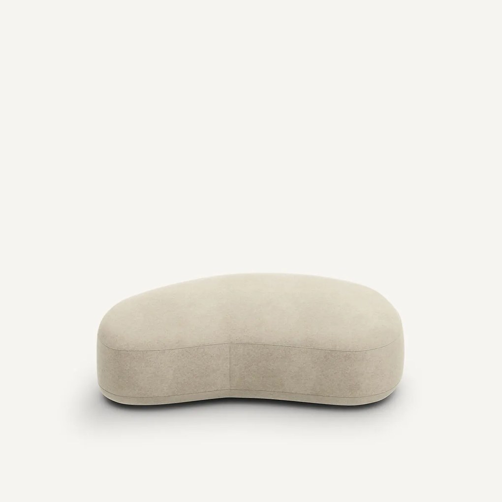 Voetenbank van linnen fluweel, Rosebury, ontwerp Emmanuel Gallina