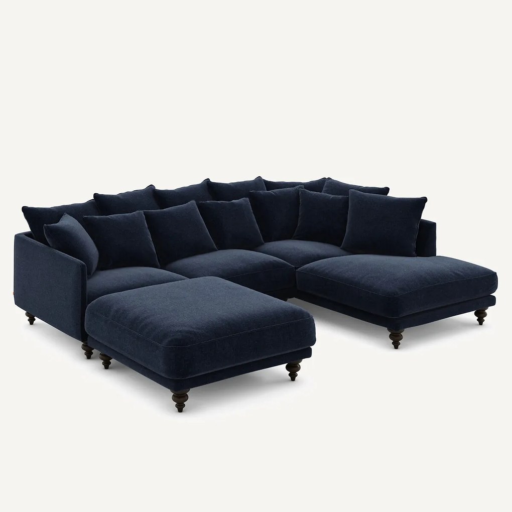 Voetenbank van fluweel chenille, Lazare