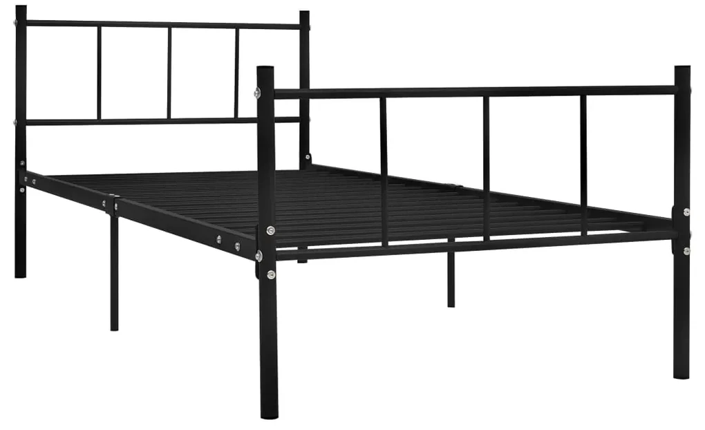 vidaXL Bedframe metaal zwart 90x200 cm