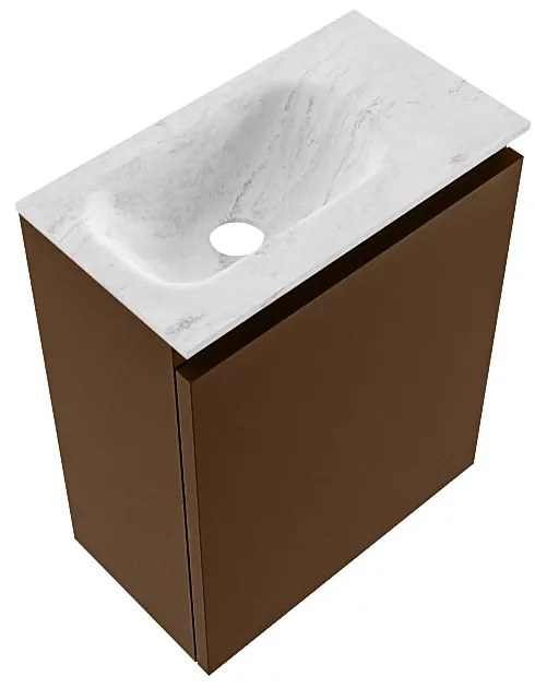 Mondiaz Ture DLux toiletmeubel 40cm rust met wastafel opalo links met kraangat