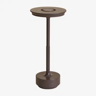 Draadloze Led-tafellamp Van Aluminium Rivkin Gerookt Bruin - Sklum