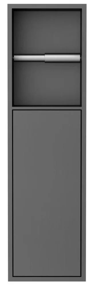 Best Design Moya Zione inbouw toiletrolhouder met deur 60x17x12cm gunmetal