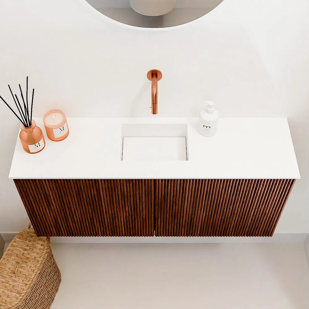 Mondiaz Joya 90cm toiletmeubel ruby met wastafel faye midden zonder kraangat talc