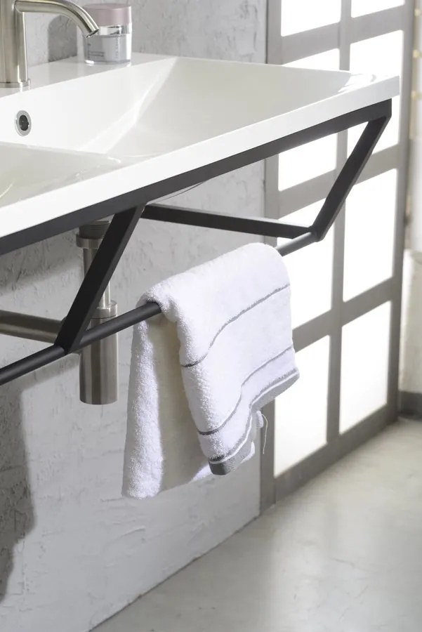 Sapho Industrial wastafel frame mat zwart 75cm