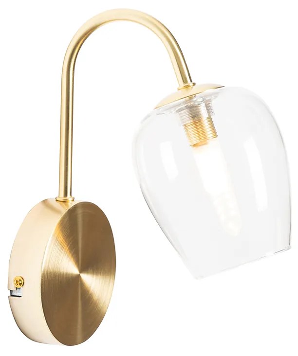 Klassieke wandlamp goud met glas - Elien