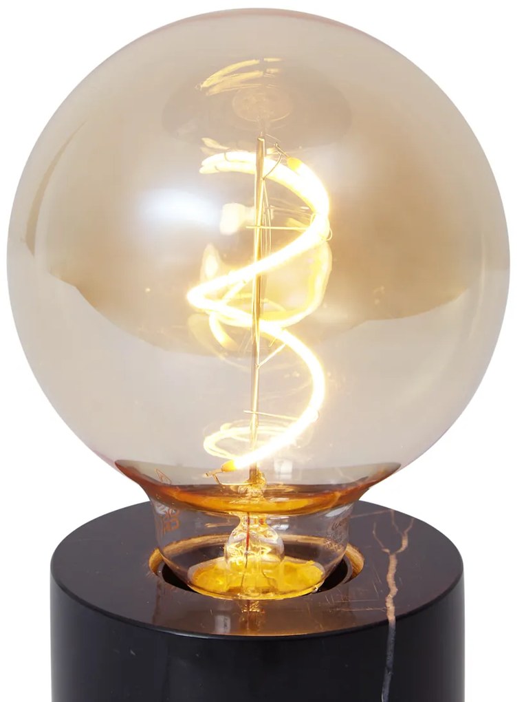 Moderne tafellamp zwart marmer - Marissa Modern E27 rond Binnenverlichting Lamp