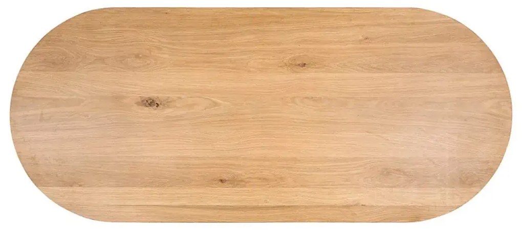 Richmond Interiors Fairmont Eiken Eettafel Met Gebogen Poot Naturel 270 Cm - 270 X 100cm.