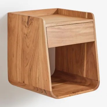 Vierkante Zwevende Nachtkastje 35x35 Cm Van Berigem Acaciahout Rustiek Acaciabruin - Sklum