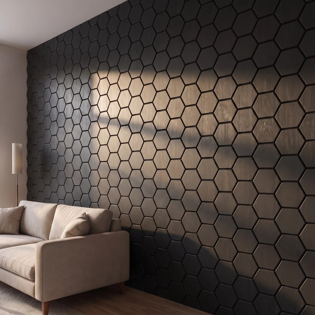 Hexagon Panel Zwart 81CM | Akoestisch | Wanddecor | Zeshoekig