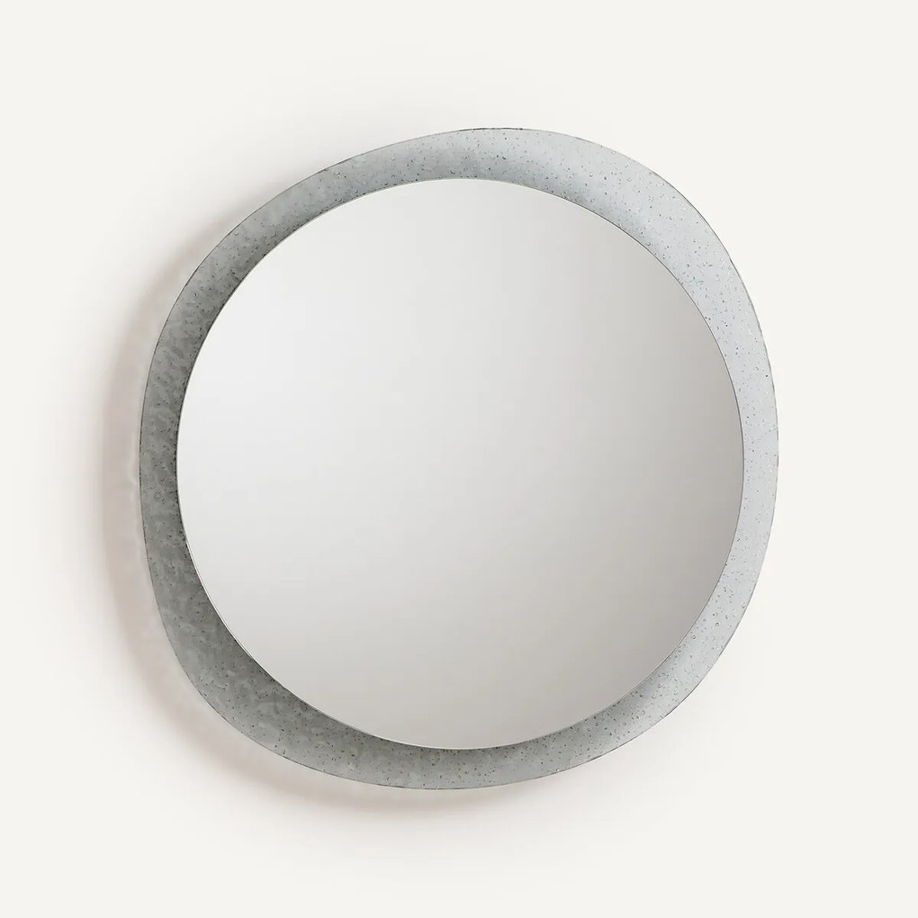 Ronde spiegel, rand van gerookt glas, diameter 69,2 cm, ONDYNE