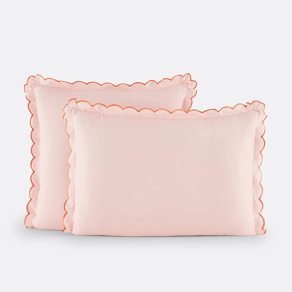 Effen kussensloop met franjes in gewassen katoen, Scenario