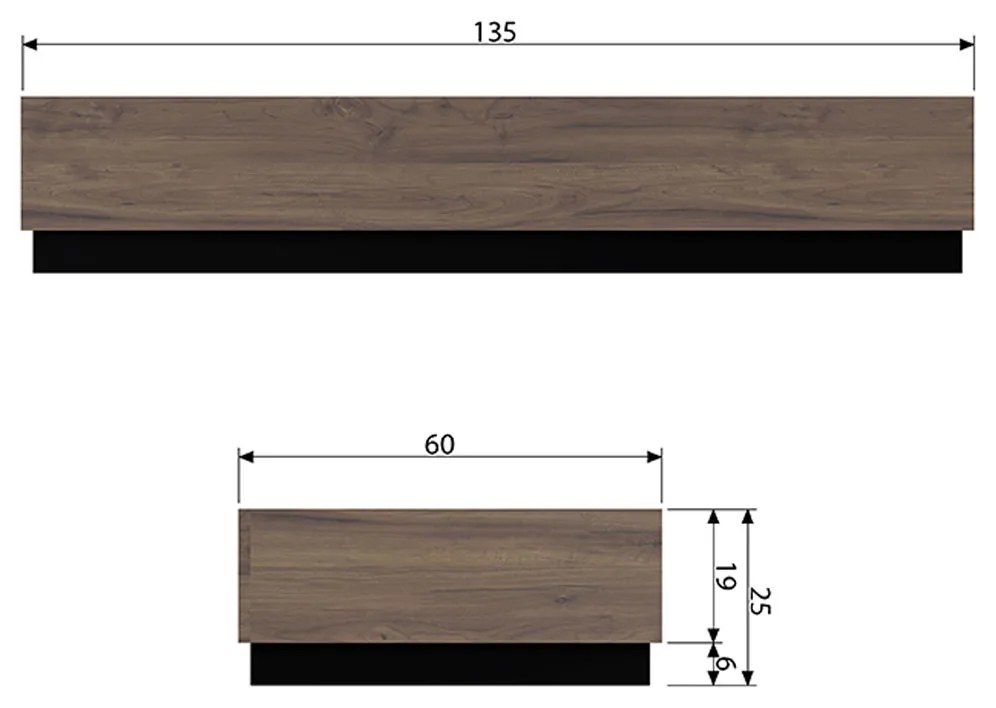 Vtwonen Block Walnut Japandi Salontafel Laag - 135 X 60cm.