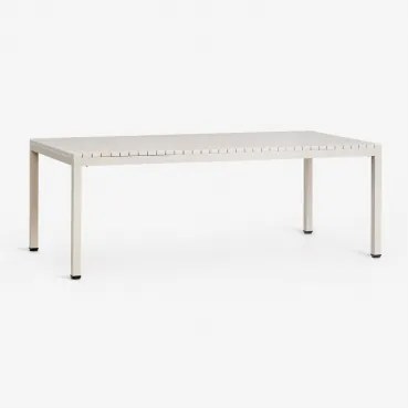 Rectangular Tuintafel 210x100 Cm Van Aluminium Marti Tapioca Beige - Sklum
