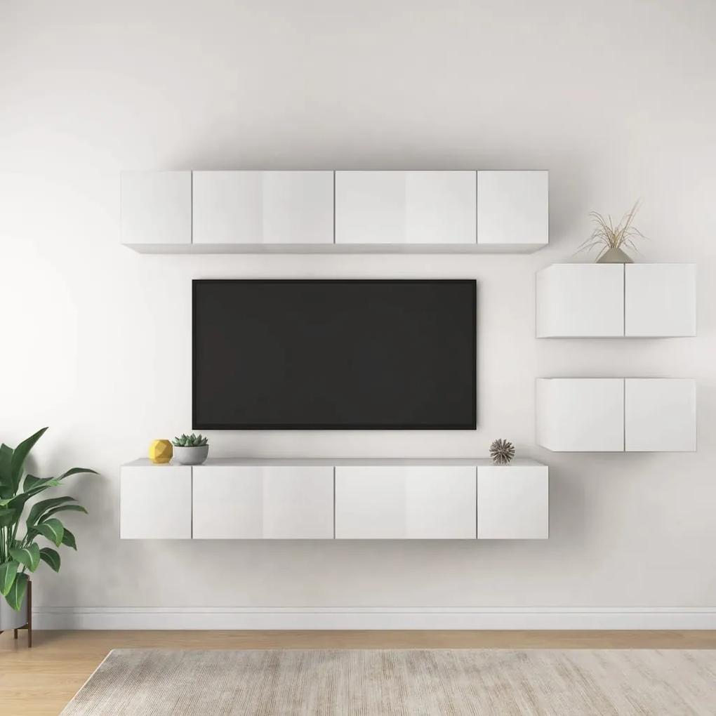 vidaXL Tv-meubelen 8 st bewerkt hout wit
