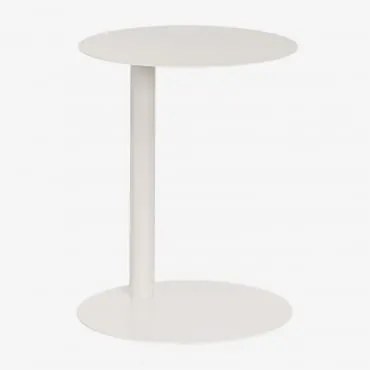 Ronde Bijzettafel Van Staal (ø40 Cm) Yannik Gardenia Wit - Sklum