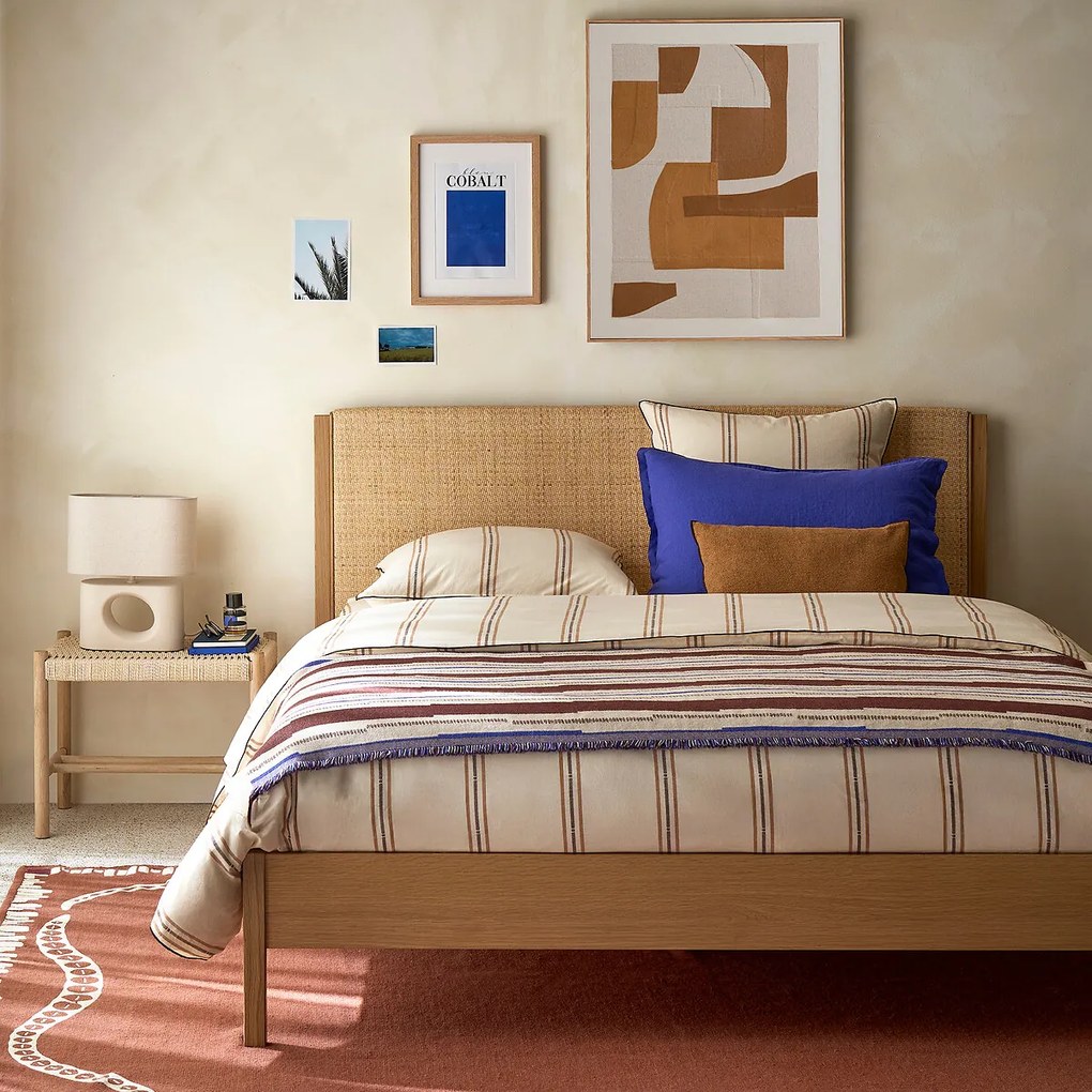 Plaid met geometrisch jacquardpatroon, TINARI