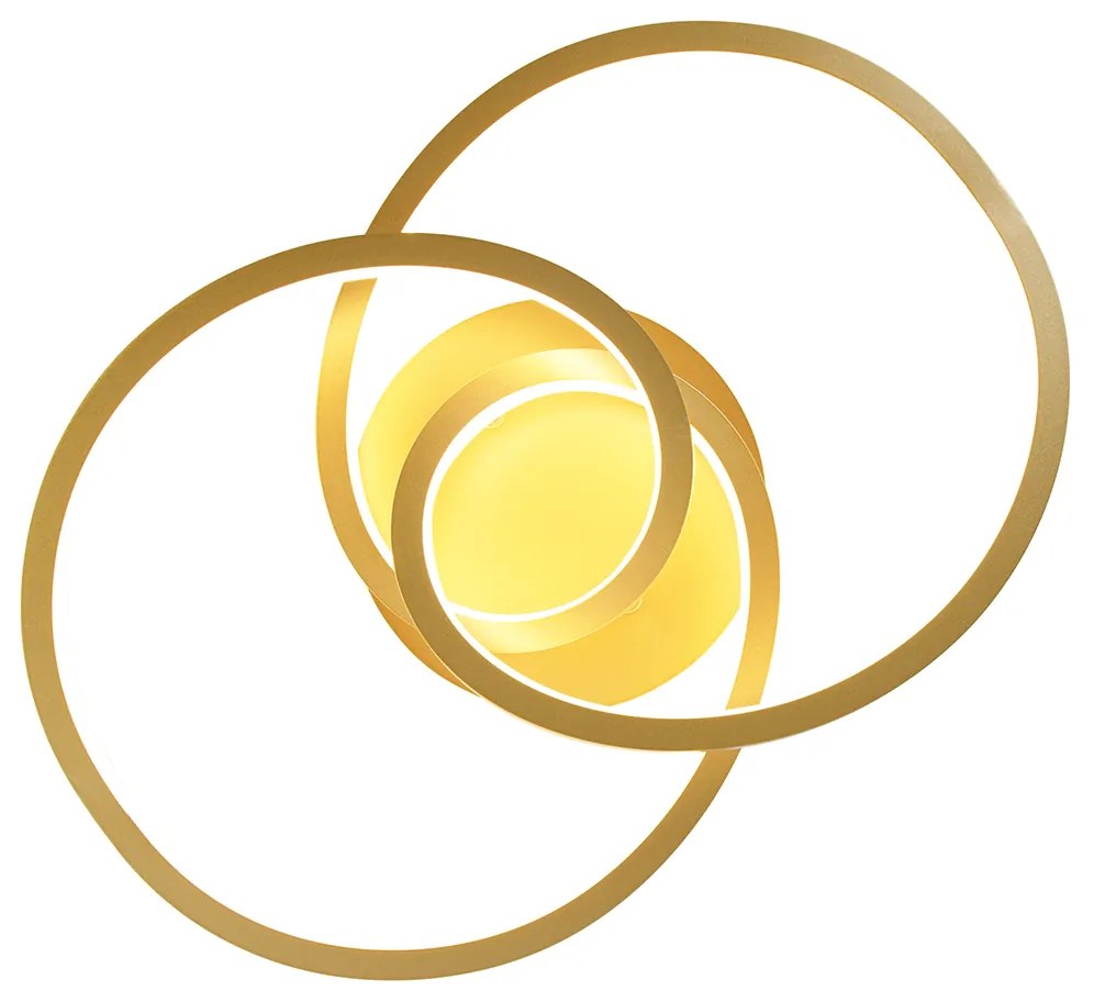 Plafondlamp goud 45 cm incl. LED 3 staps dimbaar - Rowin