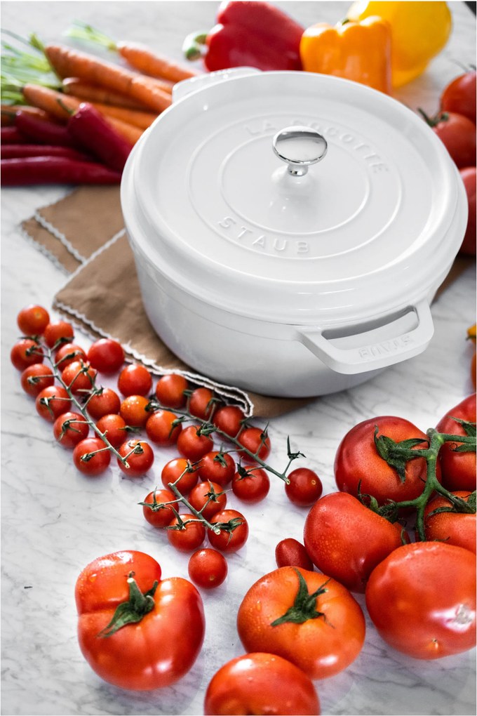 Staub La Cocotte Cocotte 26 cm / 5,25 l, Rond, Puur wit - La Cocotte - Staub