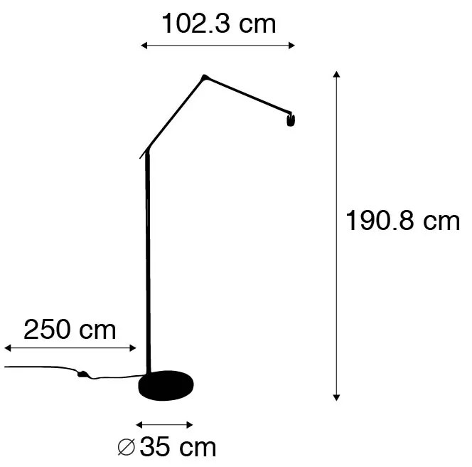Moderne vloerlamp goud verstelbaar - Editor